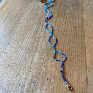 Multicolored blue diamond cut-out necklace